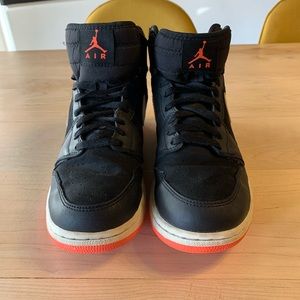 Kids/girls pink and black Jordan 1 mids